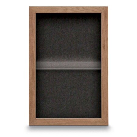 United Visual Products Indoor Enclosed Combo Board, 48"x36", Black Frame/Black & Medium Grey UVCB4836B-BLACK-MEDGRY